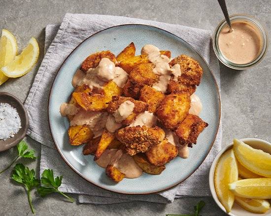 My Muscle Chef Crumbed Chicken with Roast Potatoes