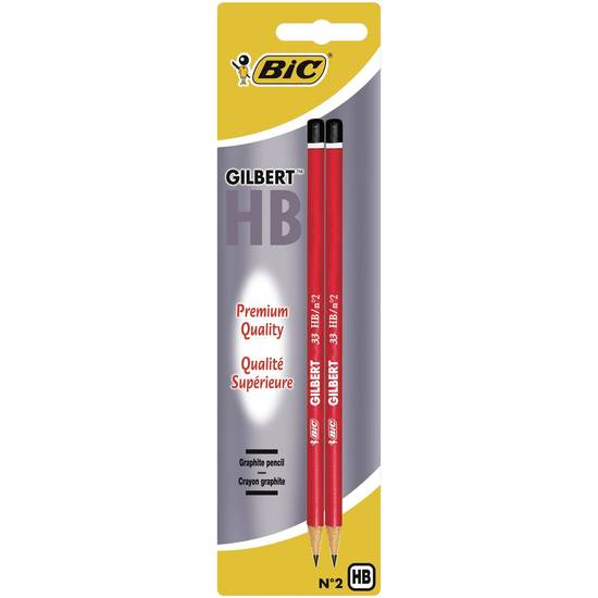 BIC 2 Crayons Graphite Gilbert 33 HB N°2