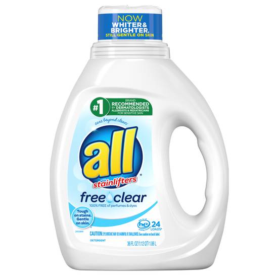 All Liquid Laundry Detergent Free Clear for Sensitive Skin (36 oz)