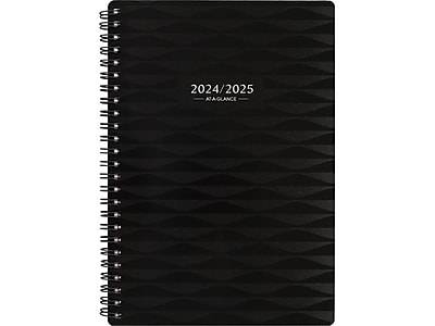 AT-A-GLANCE 2024-2025 Academic Weekly & Monthly Planner Poly Cover, Black