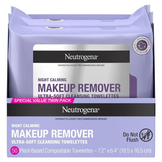 Neutrogena Cleansing Night Calming Wipes Alcohol-Free ( 50 ct )
