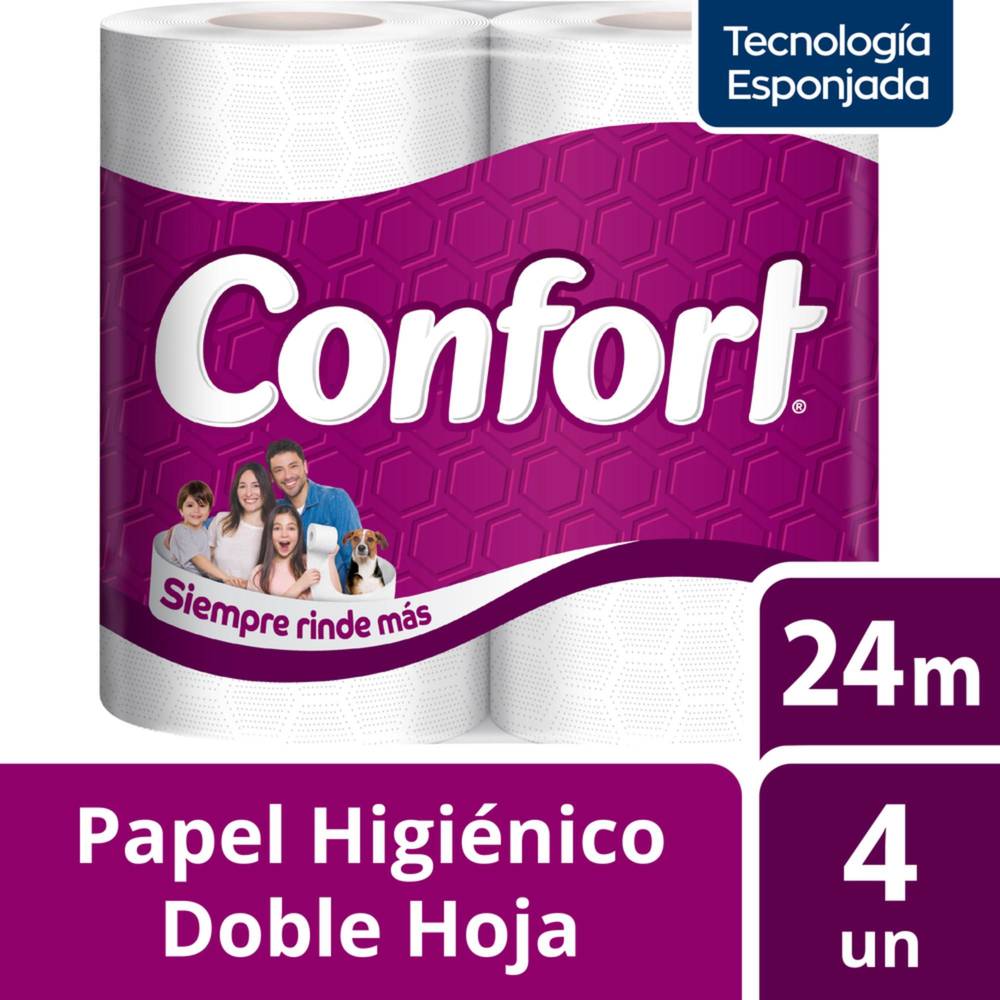 Confort · Papel higiénico 24 m (4 un)