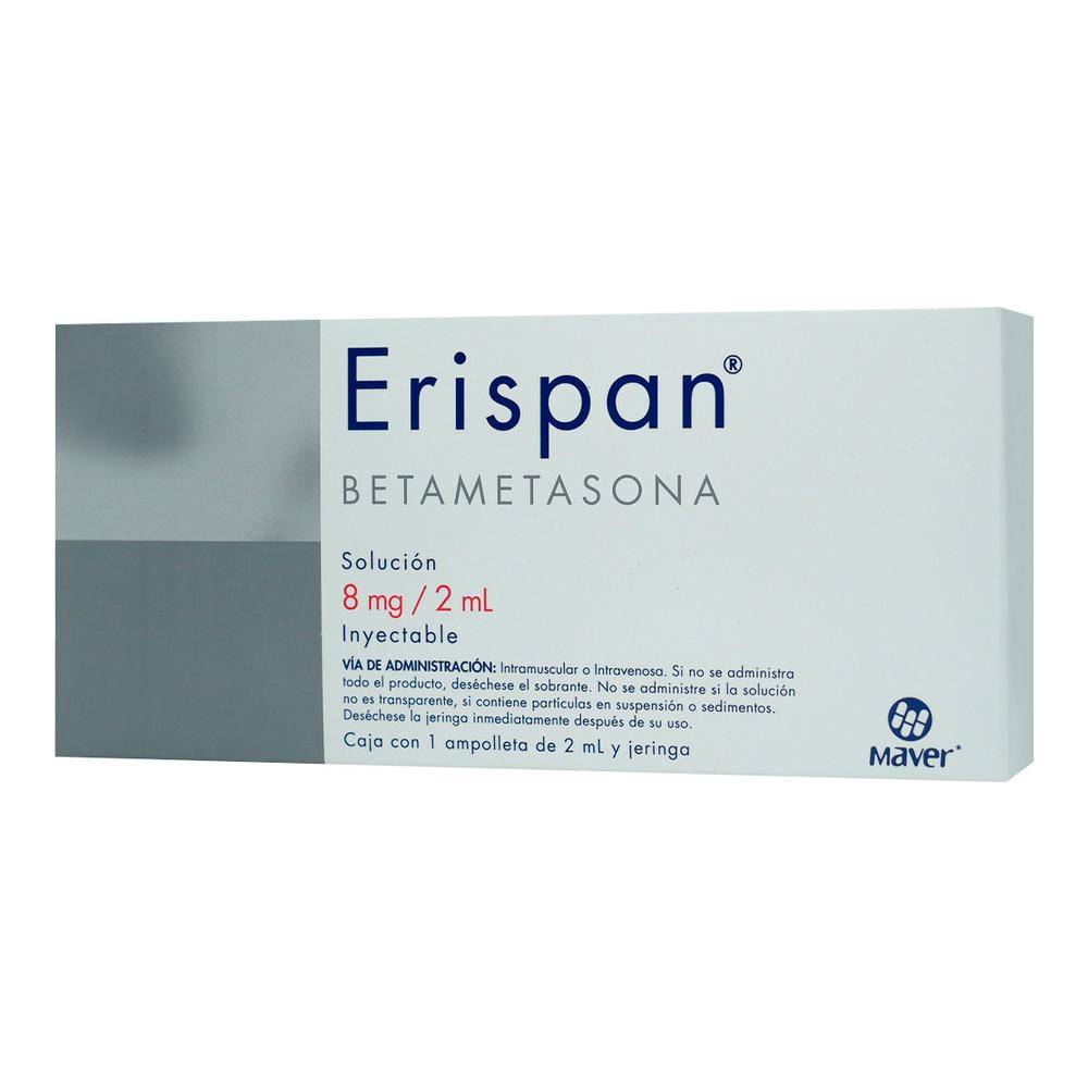 Laboratorios maver erispan betametasona solución inyectable 8 mg / 2ml (1 pieza)