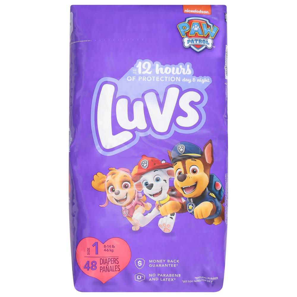 Luvs Paw Patrol Jumbo pack Diapers, 1 (48 ct)