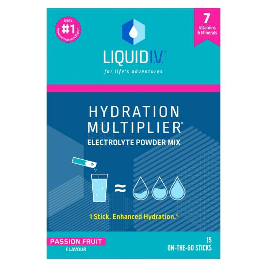 Liquid I.V. Passion Fruit, Hydration Multiplier Electrolyte Powder Mix Sachets (15 pack)