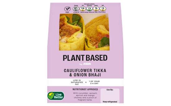 Plant Based by ASDA Chickenless Tikka & Onion Bhaji Wrap