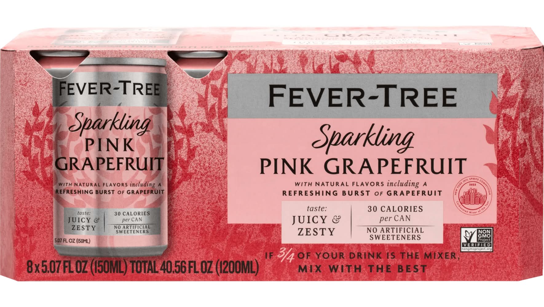 Fever-Tree Sparkling Drink Mixer (8 ct), Pink Grapefruit (8 x 5.07 fl oz)
