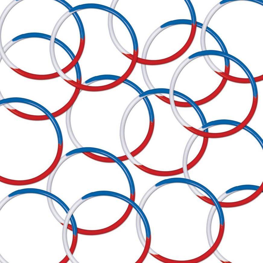 Party City Patriotic Rubber Bracelets (16 ct) (2 1/2 inches/red-white-blue)