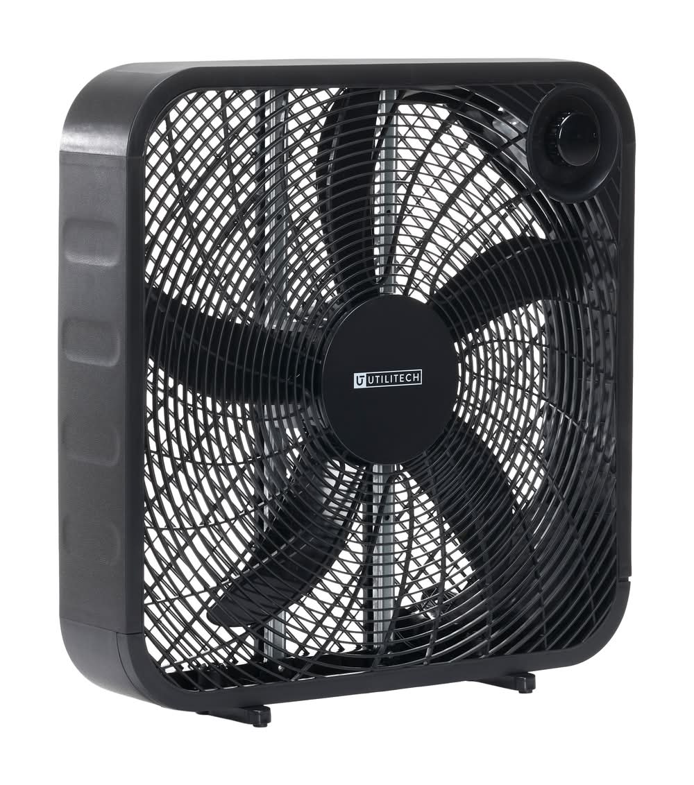 Utilitech 20-in 120 -Volt High Velocity Indoor Black Box Fan Fan