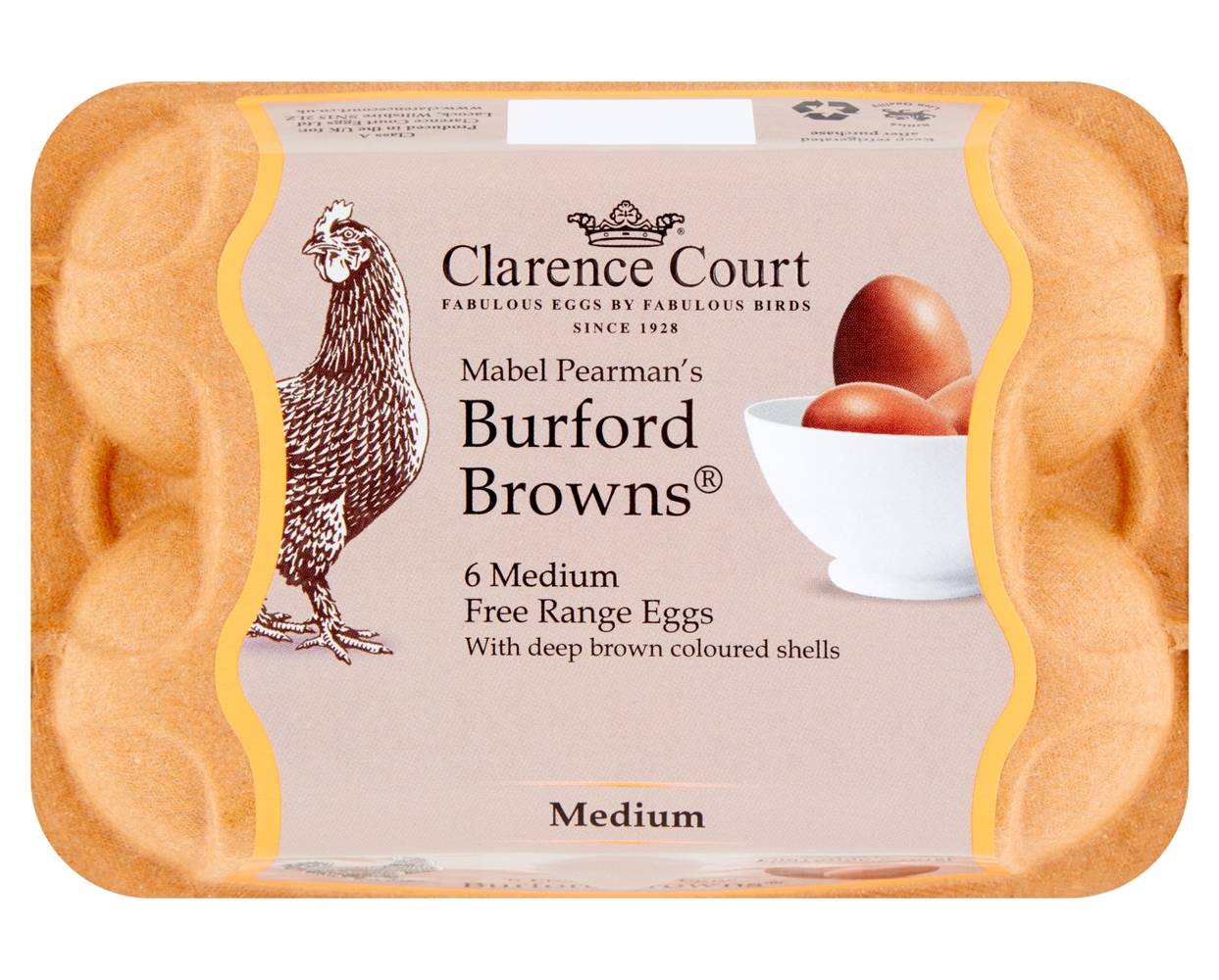 Clarence Court Burford Browns Free Range Eggs 6Pk