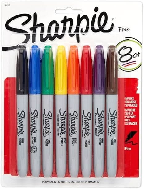 Marker Sharpie Fine Point 8 Pack Assorted