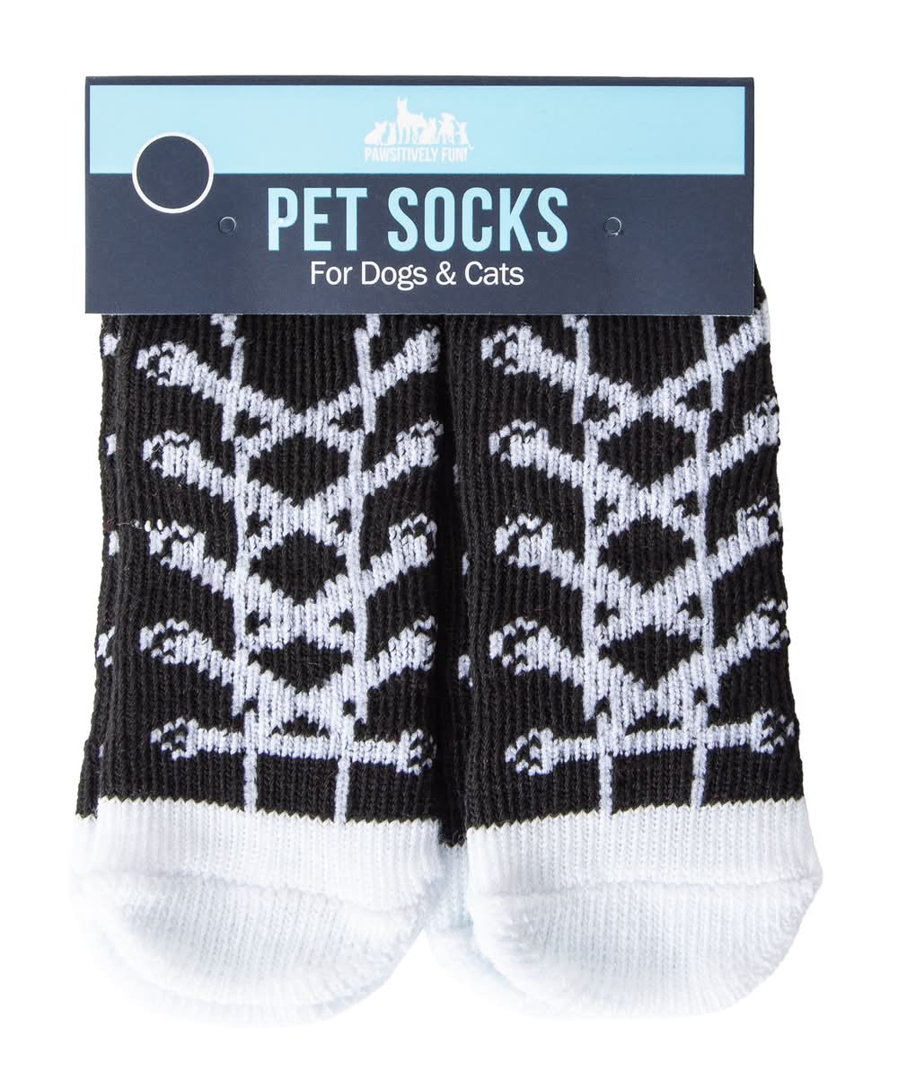 Pawsitively Fun! Pet Socks For Cats & Dogs Medium Black Sneakers