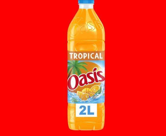 Bouteille Oasis Tropical 2L  Évasion Fruité à Partager 🌴🍍