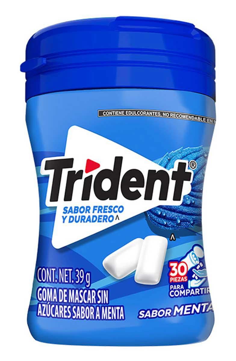Trident · Goma de mascar sin azúcar, menta (30 un)