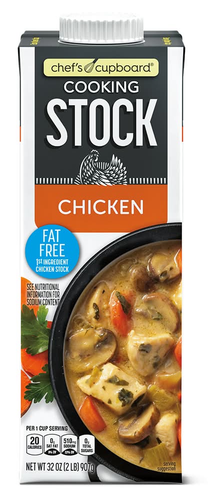 Chef's Cupboard Fat Free Cooking Stock, Chicken (32 oz)