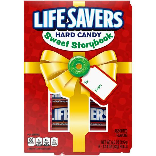 Life Savers 5 Flavors Christmas Hard Candy Storybook Assortment Gift Box, 6 ct, 6.84 oz