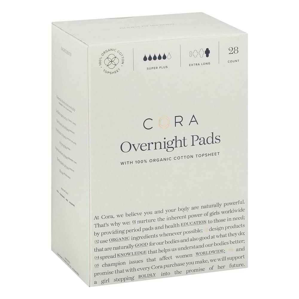 Cora Extra Long Super Plus Overnight Pads (0.65 lbs)