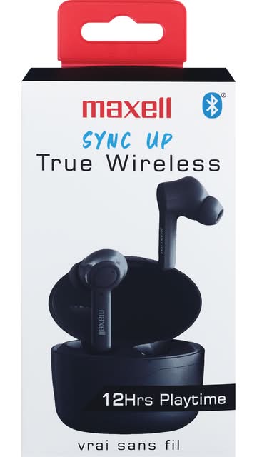 Maxell Sync Up B13 True Wireless Bluetooth 5.0 Earbuds, Black
