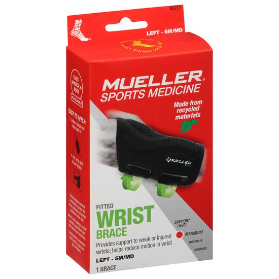 Mueller Green Fitted Wrist Brace, Right Hand, Small/Medium