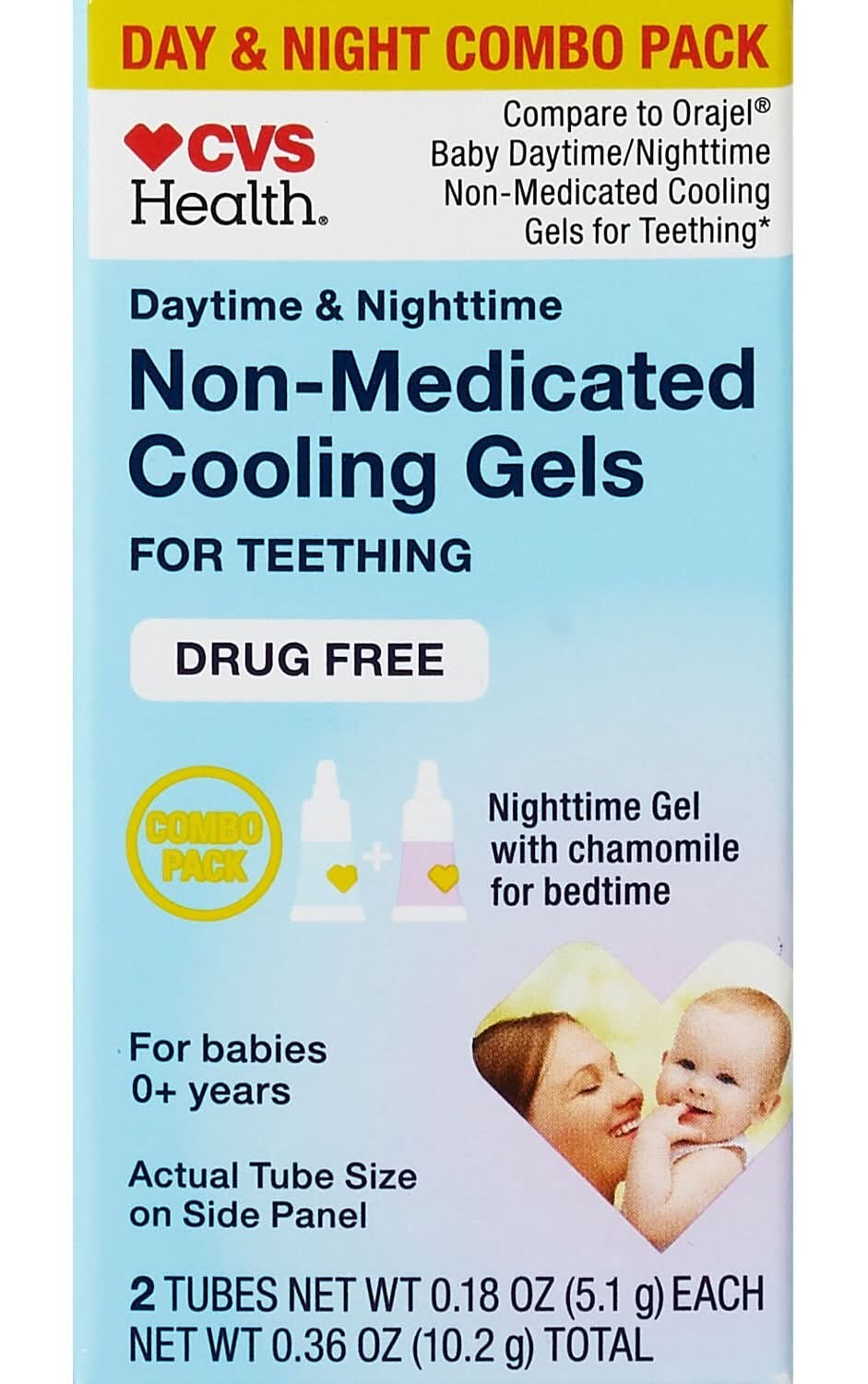 CVS Health Day and Night Time Baby Non-Medicated Cooling Gels Combo pack (0.18 oz, 2 ct)