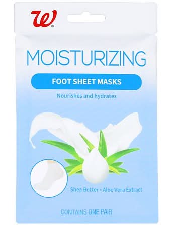 Walgreens Moisturizing Foot Sheet Masks Women's Shoe, Shea Butter & Aloe Vera, 5-10 (2 ct)