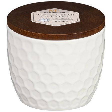 Modern Expressions Scented Candle Jar, Vanilla Bean & Coconut (12 oz)