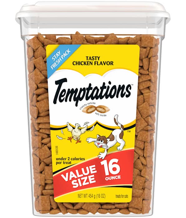 Temptations Classics Tasty Chicken Flavor Crunchy and Soft Cat Treats, 16 oz.