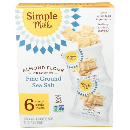 Simple Mills Almond Flour Fine Ground Sea Salt Crackers 6 Pack