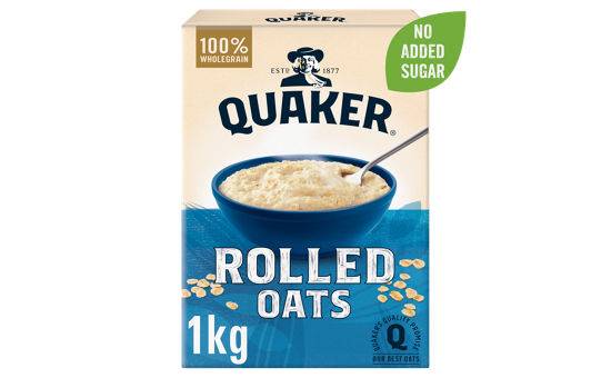 Quaker 100% Wholegrain Rolled Porridge Oats 1kg