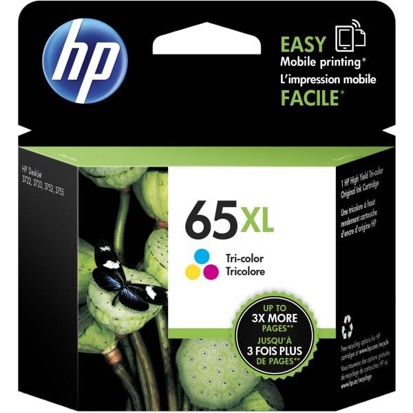 Hp Tri-Color 65xl High-Yield N9k03an Ink Cartridge