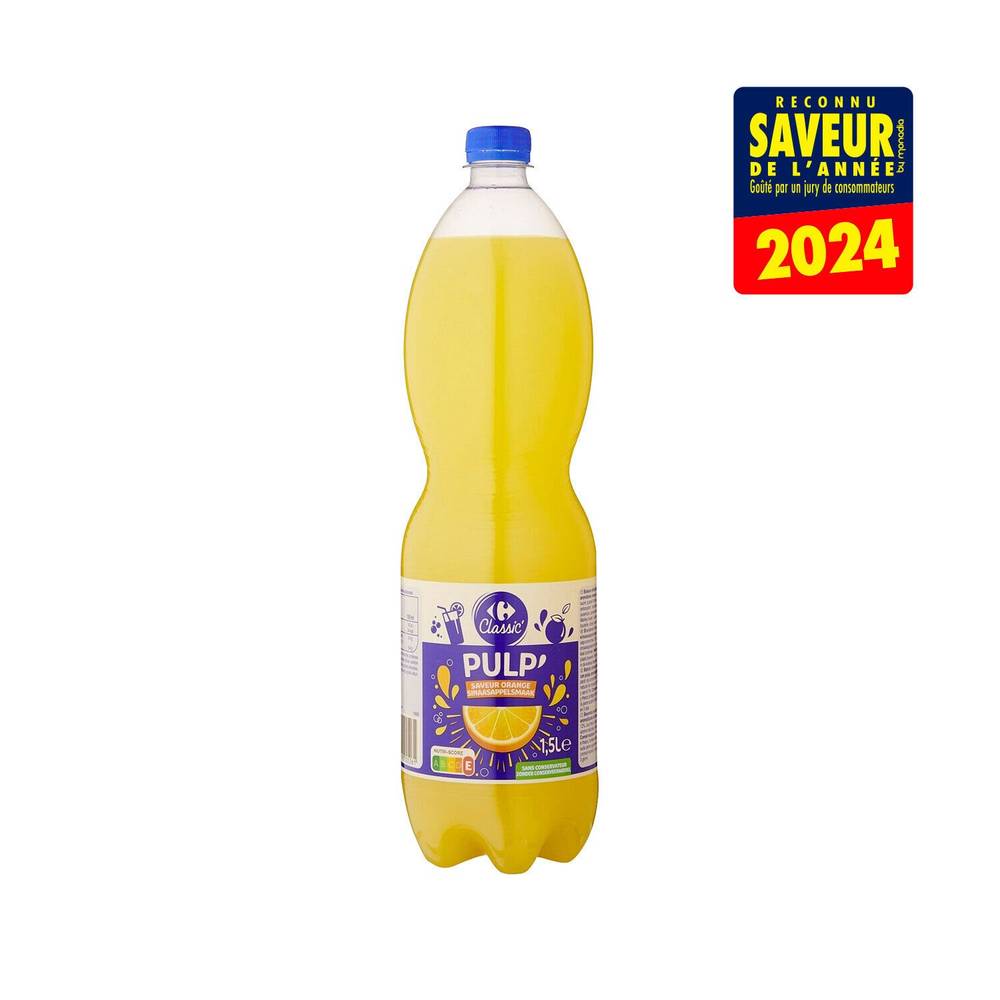 Carrefour - Boisson pulpe gazeuse saveur orange (1,5L)