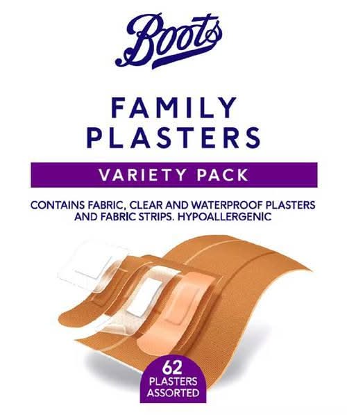 Boots Assorted, Variety pack Family Plasters (62 pack)