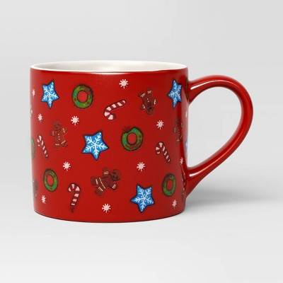 15.5oz Stoneware Christmas Holiday Print/Peppermint Mug - Wondershop™