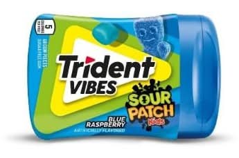 Trident Vibes Gum Sour Patch Kids Blue Raspberry 4.1oz