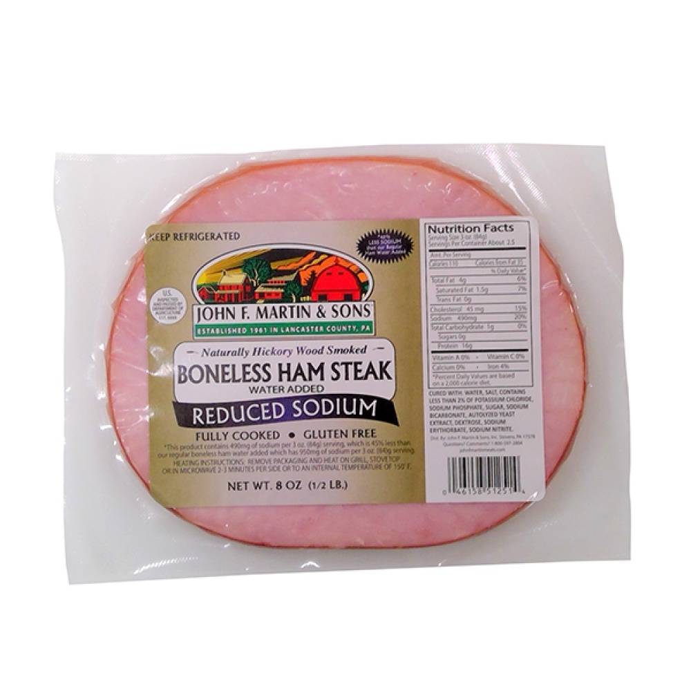 John F. Martin & Sons Boneless Ham Steak, Honey Cured (8 oz)