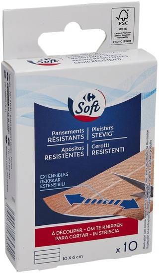 Carrefour Soft - Pansements résistants à découper (10 pièces)