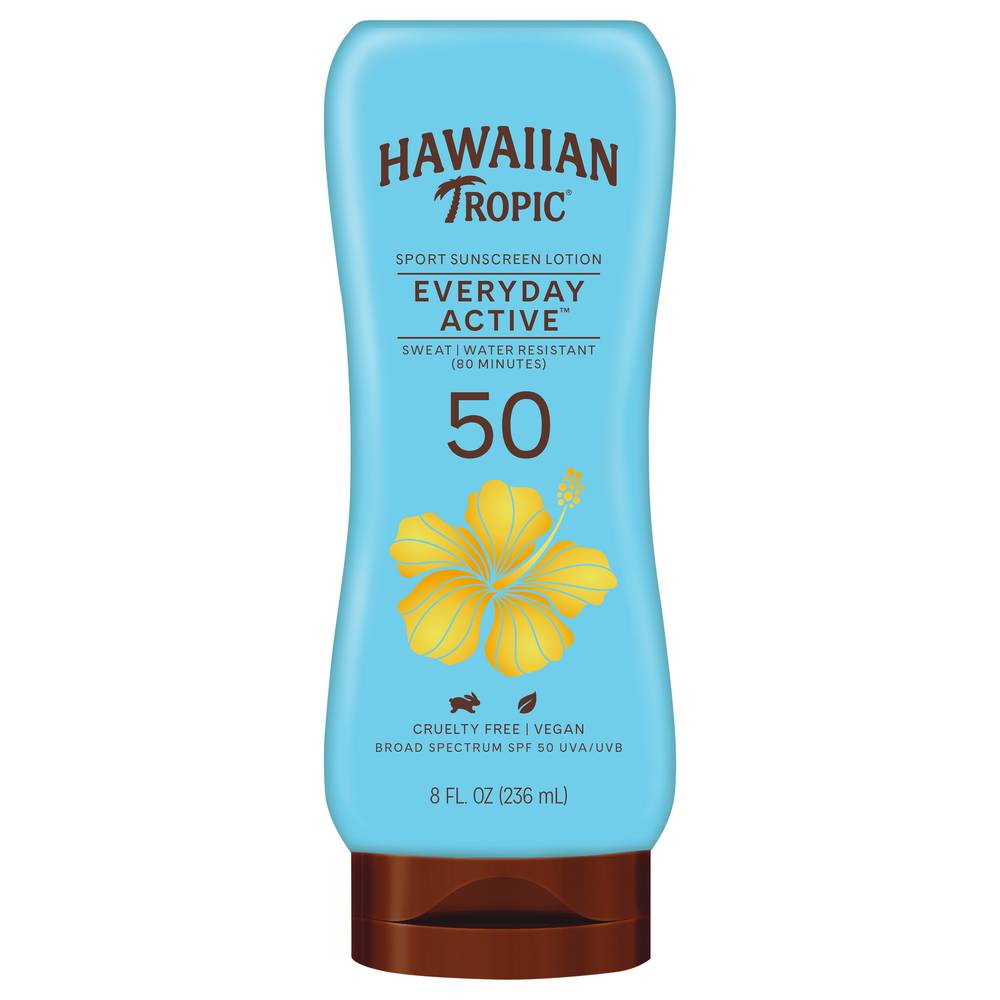 Hawaiian Tropic Island Sport High Performance Sunscreen Spf 50 Light Tropical Scent (8 fl oz)