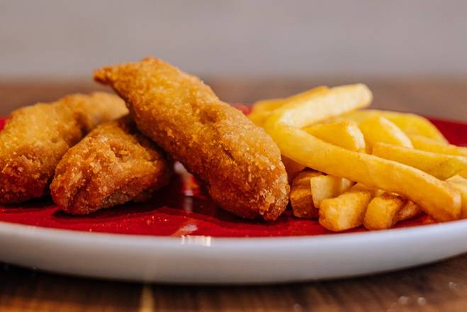 Kiddies Crumbed Strips and Chips