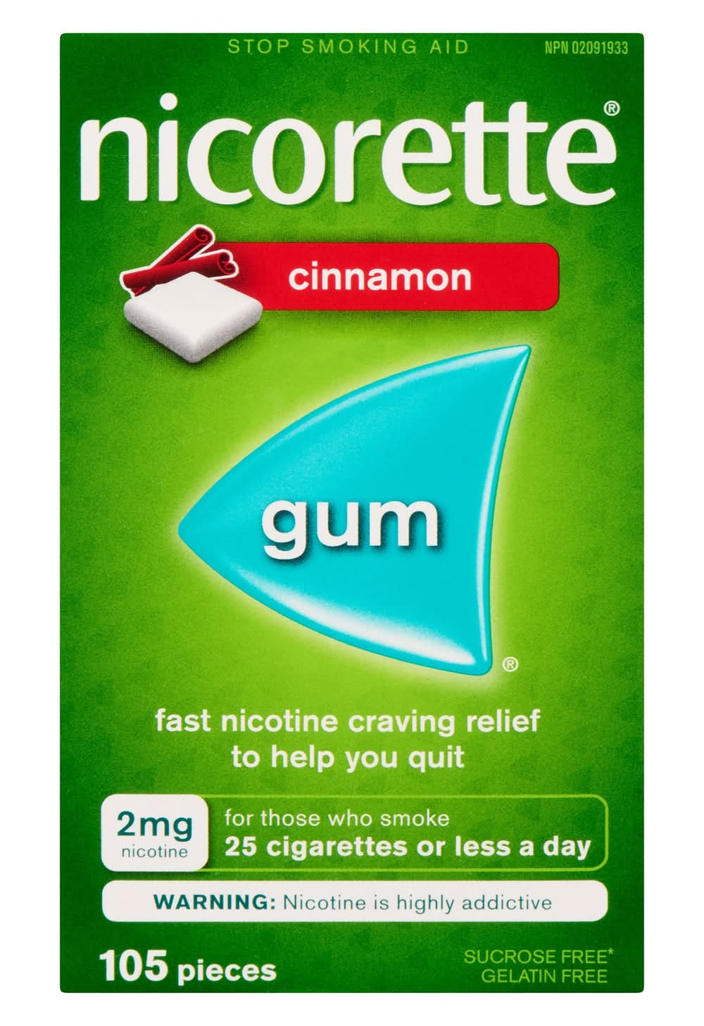 Nicorette Gum, Cinnamon (50 g)