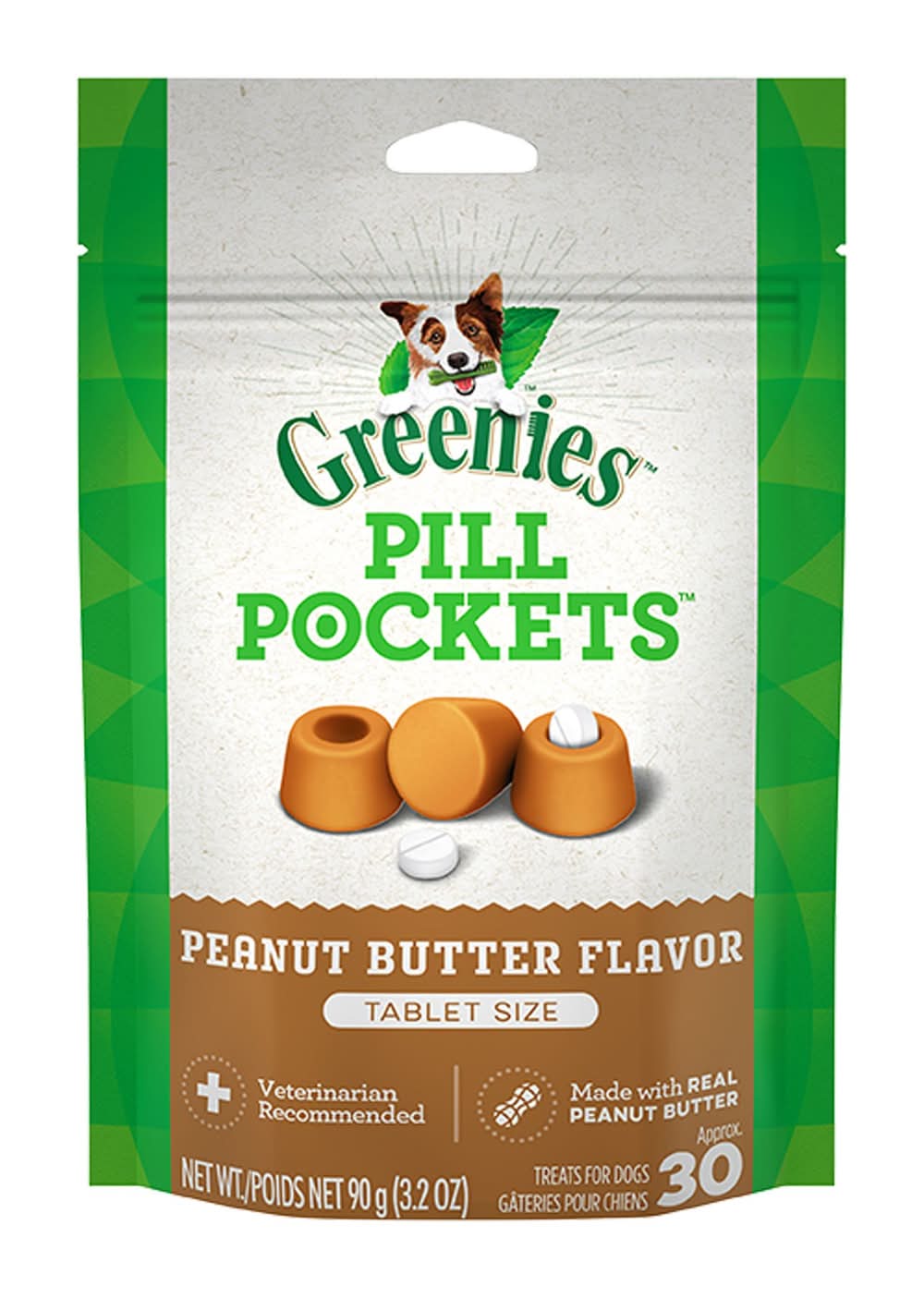 Greenies Pill Pockets for Dogs, Canine Treats, Tablet Size, Peanut Butter Flavor, 3.2 oz, 30ct (Flavor: Peanut Butter)