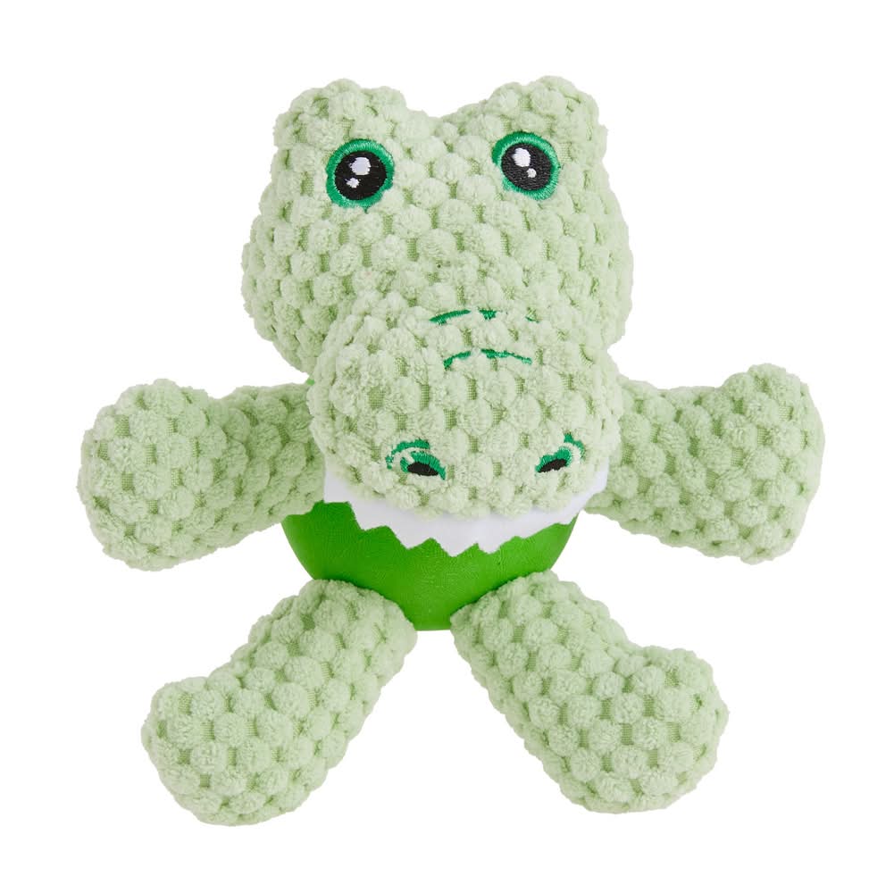 Joyhound® Belly Plush Gator Squeaky Dog Toy (Color: White, Size: Small)