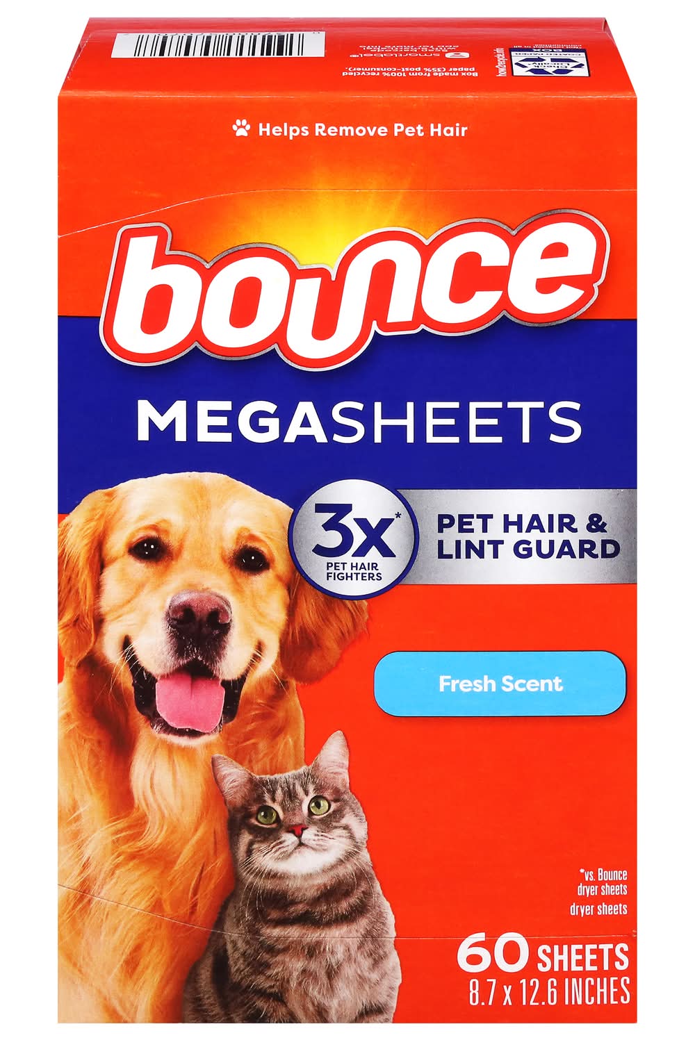 Bounce Pet Hair & Lint Guard Fresh Scent Dryer Sheets (1.77 lbs, 60 ct)