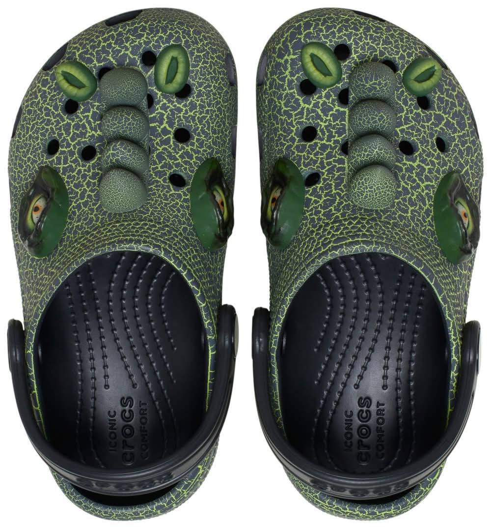 Crocs Toddler Classic IAM Scary Dino Clog (Black, 10.0K)