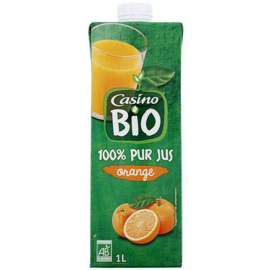 Casino jus d'orange 100% pur jus biologique 1 L
