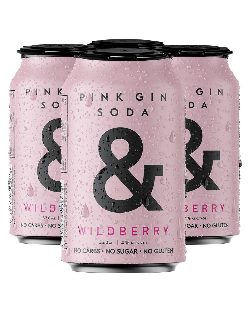 Ampersand Pink Gin & Soda Cans 4x330mL