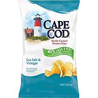 Cape Cod Potato Chips, Less Fat Sea Salt & Vinegar Kettle Cooked Chips, 7.5 Ounce (B08LBB6GXZ)