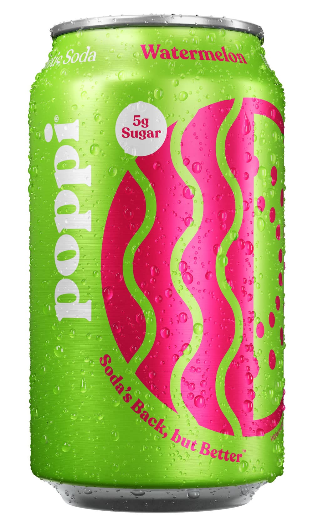 poppi Prebiotic Fruit Flavored Soda, Watermelon (12 fl oz)