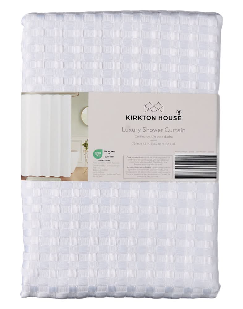 KIRKTON HOUSE Luxury Shower Curtain - White Waffle