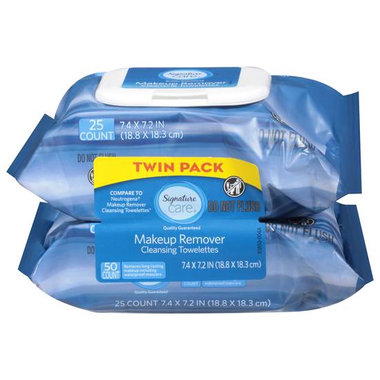 Signature Care Makeup Remover Cleansing Towelettes (7.4 x 7.2 in)