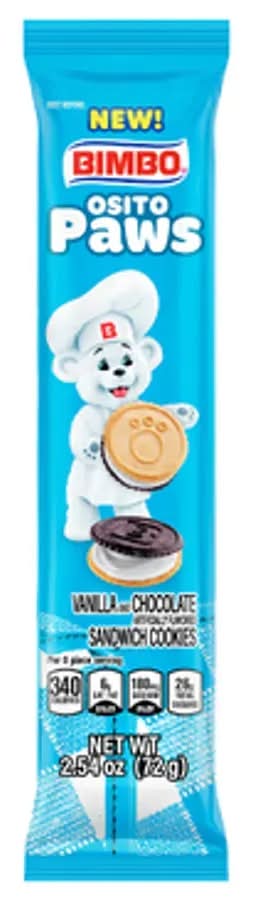Bimbo Osito Paws Vanilla and Chocolate Sandwich Cookies